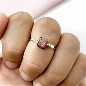 Handmade Wire Wrapped Purple Stone Boho Ring